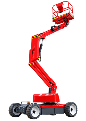 Red Articulated Boom Lift Cutout